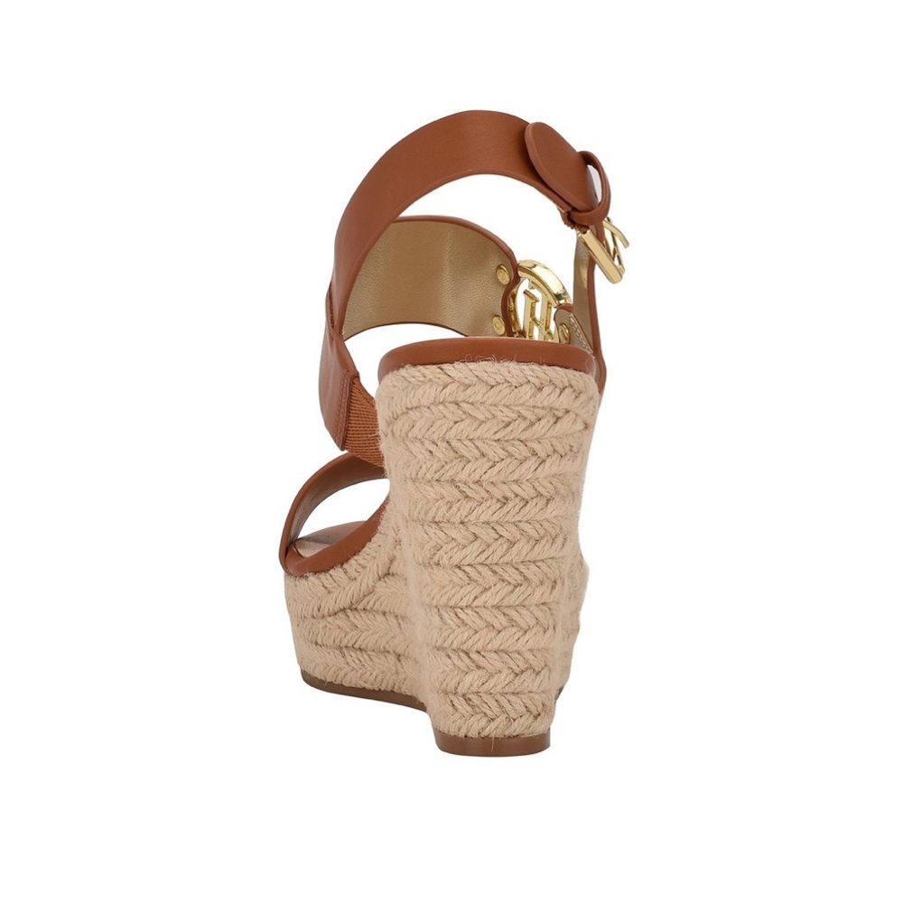 LAST ONE❗️TOMMY HILFIGER Kahdy Brown Espadrille Platform Sandals - Picture 3 of 9